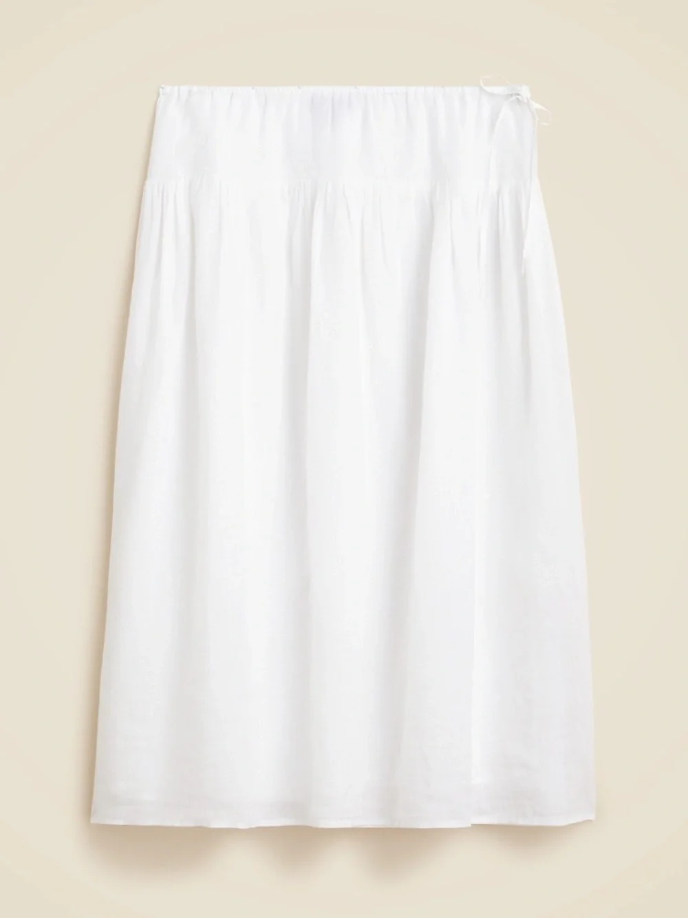 New J.CREW Size S P SP Petite Side-Tie Skirt in Ramie White $128 CK948